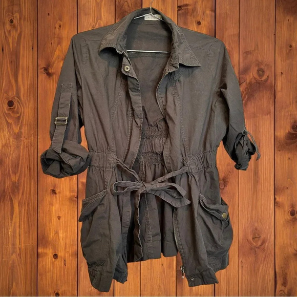 BLVD Brown Military Style Jacket size Small - Picture 1 of 6